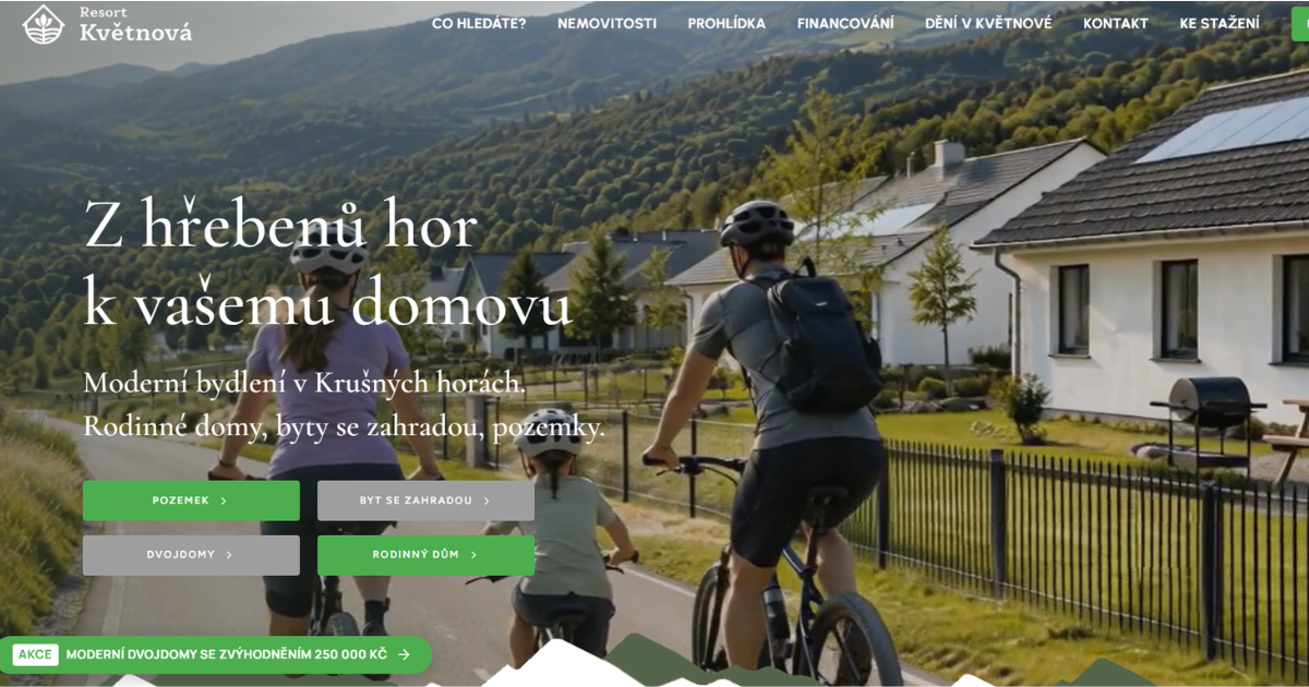 Ukázka webu Resort Květnová